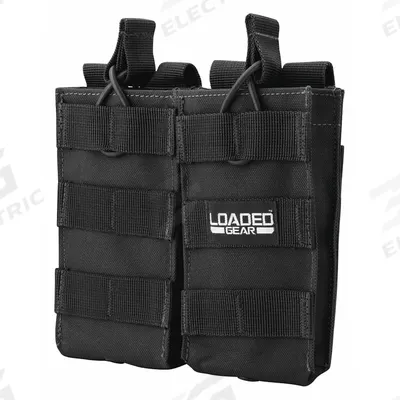BARSKA Magazine Pouch: Black, Nylon, 5 1/2 in x 6 3/10 in - Duty Equipment Pouches