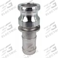 Cam and Groove Adapter: 1 1/4 in Coupling Size, 250 psi Max. Working Pressure @ 70 F (MPN PLE106). Key specifications — Fitting Type: Male Hose Shank; Includes Locking Arm: No; Body Material: 316 Stainless Steel; Brand: APPROVED VENDOR.
