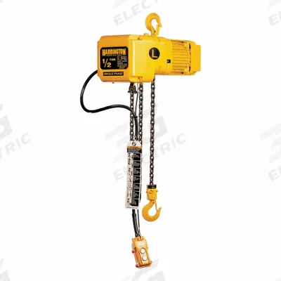 HARRINGTON Extended Lift Electric Chain Hoist: H4 - Heavy Duty, 115/230V AC - High-Lift Extended Use Hoists