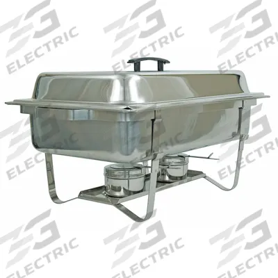 CRESTWARE Full Size Chafer With Stackable Frame: 8 qt Capacity, 23 1/2 in Overall Lg - Chafers
