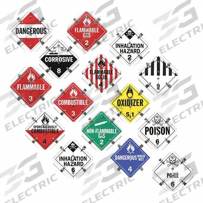 JJ KELLER Container Placard: Various DOT Classes, 13 3/4 in x 13 3/4 in - Label & Placard Kits
