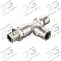 LEGRIS Push-Fit Tee Fitting: 1/4 in Pipe x 6 mm OD x 6 mm OD Size, Brass, 46 mm Overall Lg, Silver (MPN 3603 06 13). Key specifications — Brand: LEGRIS; Thread Size A: 1/4".