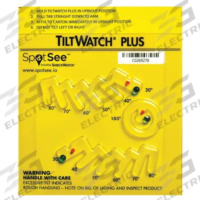 TILTWATCH Tilt Indicating Label: Tilt Indicator, 5 3/8 in x 4 11/16 in, 4 11/16 in Label Wd - Tilt Indicators