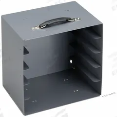 DURHAM MFG Small Parts Storage System Rack: 13 1/2 in x 13 3/8 in, Gray (MPN 291-95). Key specifications — ESD Conductive: Not Electrostatic Discharge Conductive; Color: Gray; Brand: DURHAM MFG; Material: Steel; Compatible Manufacturer Model Number: LPADJ-CLEAR.