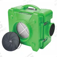 Air Scrubber: Polyethylene, Particulate Filtration, 1,400 sq ft Max Coverage Area, Front, No Alarm (MPN BD-AS-550-GN). Key specifications — Brand: BLUEDRI; Includes Filter: Air Filter Included.