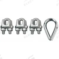 RONSTAN Wire Rope U-Bolt Clip and Thimble Kit: 3/4 in Compatible Rope Dia, 18 in Rope Turnback Lg (MPN ID003404-19). Key specifications — Clip Material: Stainless Steel; Thimble Material: Stainless Steel; Brand: RONSTAN.