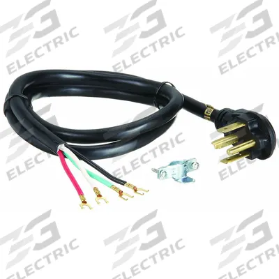 SOUTHWIRE Dryer Power Cord: 6 ft Lg, 4/10, 14-30P Plug, SRDT, PVC, 30 A Current, 125/250V AC - Ranges & Dryers Power Cords