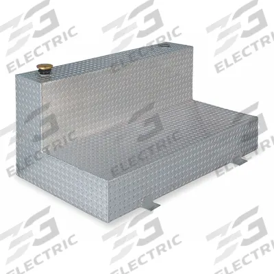 CRESCENT JOBOX Transfer Tank: Silver, L-Shape, 100 gal Capacity, Aluminum, 0.125 ga Thick - L-Shaped Liquid Transfer Tanks