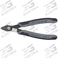 ESD Precision Nippers: 4 7/8 in Overall Lg, 3/8 in Jaw Lg, 1/2 in Jaw Wd, Less than 6 in (MPN 78 71 125 ESD). Key specifications — attr55950: KNIPEX.