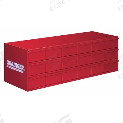DURHAM MFG Drawer Bin Cabinet: 33 3/4 in x 11 3/4 in x 11 in, 18 Drawers, Stackable - Modular Metal Small Parts Drawer Cabinets