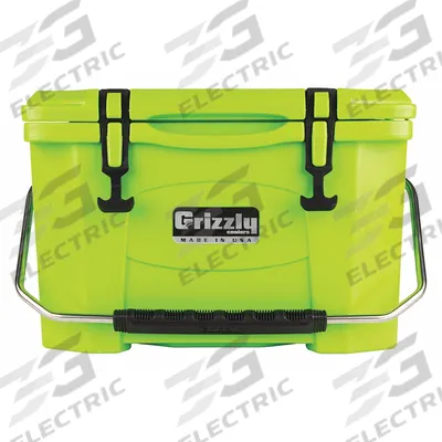 GRIZZLY COOLERS Marine Chest Cooler: Green, 24 Cans, 20 qt Cooler Capacity - Heavy-Duty Chest Coolers