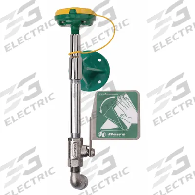 HAWS Plumbed Eyewash: Std, Wall Mnt, Eyes and Face Coverage, No Bowl, Stainless Steel Pipe - Wall-Mount Eyewash Stations