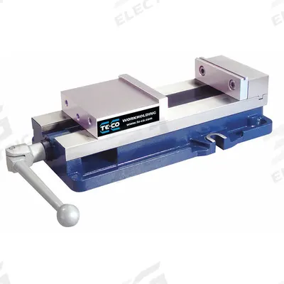 TE-CO SINGLE-STATION VISE: 4 in Jaw Face Wd, 6 in Max Jaw Opening, 1 3/8 in Throat Dp - Standard Milling Machine Vises