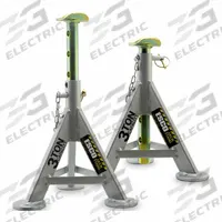 ESCO/EQUIPMENT SUPPLY CO Jack Stands: Manual, 3 ton Load Capacity, 21 1/2 in Max Extended Ht, 1 PR (MPN 10497-PAIR). Key specifications — Base Shape: Round; Base Material: Steel; Saddle Shape: Round; Brand: ESCO/EQUIPMENT SUPPLY CO.