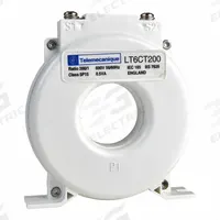 SCHNEIDER Solid Core Current Transformer: 200 A Primary Current - Max, 1 A Secondary Current - Max (MPN LT6CT2001). Key specifications — Window Shape: Round; Connection: Screw Terminal; Brand: SCHNEIDER.