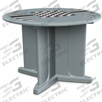 CORTECH Table: 29 in Overall Ht, 48 in Overall Dia, Game Top Included, Ballast Accepted - Round X-Base Tables