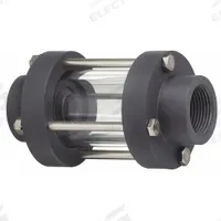PLAST-O-MATIC Double Wall Sight Flow Indicator: PVC, Double Walls, 2 in FNPT, Pipe Threads, NPT (MPN GY200V-PV). Key specifications — Brand: PLAST-O-MATIC; Max. Operating Pressure: 140 psi; Seal Material: Viton; Flow Direction: Any Direction; Window Material: Acrylic; Mounting Orientation: Horizontal.