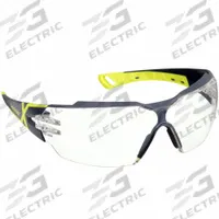 HEXARMOR Safety Glasses: Clear Lens, Half-Frame, Anti-Fog/Hard Coat/TruShield®, Metal Detectable (MPN 11-13001-02). Key specifications — Brand: HEXARMOR; Frame Color: Charcoal/High-Visibility Yellow; Lens Color: Clear; Lens Properties: Anti-Fog / Scratch-Resistant.
