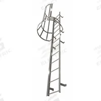 COTTERMAN Fixed Ladder with Safety Cage: 28 ft Overall Ht, 26 in Overall Wd, Steel, 29 Rungs (MPN M29SC L9 C1). Key specifications — Brand: COTTERMAN; Assembly: Assembled; Number of Sections: 5.