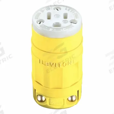 LEVITON Straight Blade Connector: 5-15R, 125V AC, 15 A, 2 Pole, 3 Wire, Yellow (MPN 1547) - General Purpose Connectors