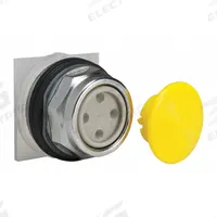 SCHNEIDER Mushroom Head Push Button: 30 mm Mounting Size, Metallic, Momentary (MPN 9001KR4Y). Key specifications — Brand: SCHNEIDER; Action: Momentary; Series: 9001K; Push Button Material Type: Metallic.