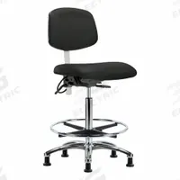 ESD/Cleanroom Task Chair: Vinyl, Armless, Ht Range 26 1/4 in to 36 in, 19 in Seat Wd, 18 in Seat Dp (MPN BR-NECR-HBCH-CR-T0-A0-CF-EG-ESDBLK). Key specifications — Foot Support: Yes; Back Tilt Backward: 13.5°; Back Tilt Forward: 10.5°; Base Material: Aluminum; Brand: APPROVED VENDOR; Product Type: Cleanroom Task Chair; Cleanroom Class: ISO 5; ESD-Safe: ESD-Safe.
