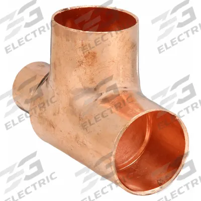NIBCO Sweat Fitting Tee: 1 1/4 in CTS x 1/2 in CTS x 1 1/4 in CTS, Cup x Cup x Cup - Wrot Copper Tube Fittings