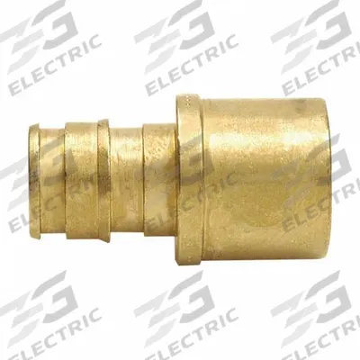 UPONOR Barbed Fitting Adapter: 1/2 in ID x 3/4 in Pipe Size, Barbed x Cup, Brass/Copper - Expansion Brass Barbed Tube Fittings