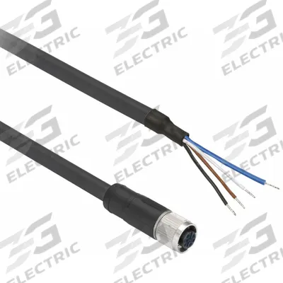 TELEMECANIQUE SENSORS Photoelectric Sensor Connector 300V 4A: M8 Female Straight X Bare Wire, 4 Pins - Single-Ended Cordsets with PUR Jacket for Twisting Applications