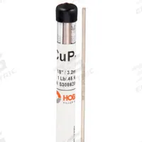 HOBART Brazing Alloy: Phos Copper, 5%, BCuP-3, 1/8 in x 18 in, Bare (MPN 6ETP1). Key specifications — Tensile Strength: Not Rated; Yield Strength: Not Rated; Manufacturer Part Number: 6ETP1; Brand: HOBART; pack-container: 1/pk.
