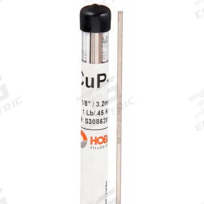 HOBART Brazing Alloy: Phos Copper, 5%, BCuP-3, 1/8 in x 18 in - Phos-Copper Brazing Alloys
