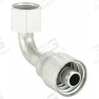 AEROQUIP Hydraulic Crimp Fitting: Steel x Steel, 90° Elbow, -10 For Hose Dash Size, ORS x Crimp (MPN 1AA10FRB10). Key specifications — Fitting Gender: Female x Genderless; Fitting Connection Type: ORS x Crimp; For Hose Dash Size: -10; Thread Size: 1"-14; Brand: AEROQUIP.
