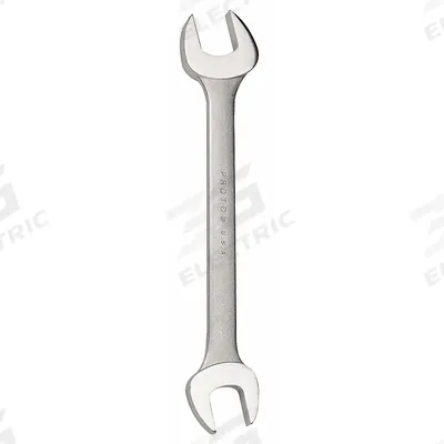 PROTO Open End Wrench: Alloy Steel, Satin, 1/2 in_9/16 in Head Size, 7 in Overall Lg - SAE, Double End, Open End Wrenches