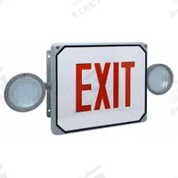 NEMA 4X Combo Exit Sign: Gray, LED, Red, 1 Faces, Wall, 90 min Emergency Illumination Time (MPN LS2E4XL1RW). Key specifications — Self Diagnostics: No; Remote Capable: Yes; Lighting Technology: LED; Text Color: Red; Directional Indicators: Universal Field Selectable Chevrons; Voltage: 120/277V AC; Brand: BIG BEAM.