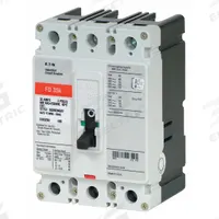 EATON Molded Case Circuit Breaker: 150 A Amps, 65kA at 240/277V AC, Fixed, ABC, Load Side Lug, Std (MPN FD3150). Key specifications — attr217792: FD; attr196056: 65kA at 240/277V AC; attr196057: Fixed; attr196058: ABC; attr196059: Load Side Lug; attr196061: 225A/F.