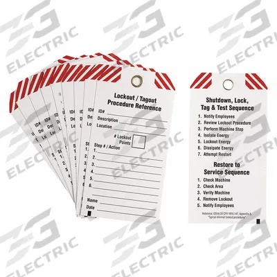 BRADY Lockout Tag: Lockout/Tagout Procedure Reference, Polyester, Description/ID#/Location - Safety