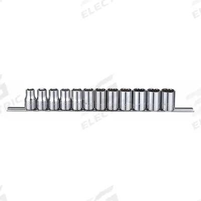 WESTWARD Socket Set: 1/2 in Drive, 12 Piece, 12-Point, Metric - SAE & Metric Socket Sets