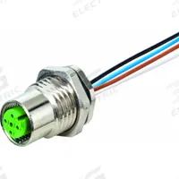 MURRELEKTRONIK Cordset: M12 Female – Rear Mounting Receptacle, A, 4 Pins, 1 m Wire Lead Lg (MPN 7000-13545-9710100). Key specifications — Cable Jacket Material: PP; IP Rating: IP67; NEMA Rating: 4; Brand: MURRELEKTRONIK; Wire Size: 0.34 sq mm; Coding: A.