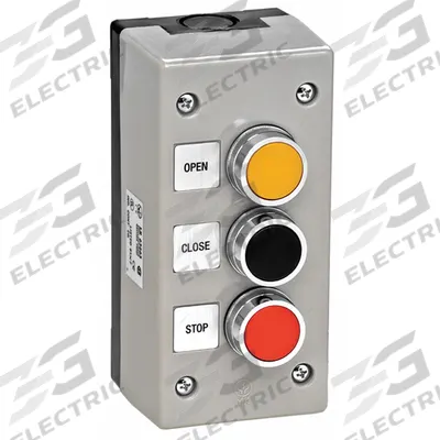 AMERICAN GARAGE DOOR Control Station: Open-Close-Stop, Double Pole, Outdoor - Push Button Garage Door Control Stations