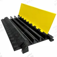 ELECTRIDUCT Cable Protector: 3 Channels, Hinged, 2 3/5 in Max Cable Dia, 23 in Wd, 3 in Ht, 36 in Lg (MPN CP-RPS-326). Key specifications — Brand: ELECTRIDUCT; Color: Black/Yellow; Component: Cable Ramp-Straight Section; Material: Rubber.