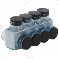 POLARIS Multitap Connector: 4 Port, Double-Sided Entry, 4 AWG – 500 kcmil Wire Size, Clear (MPN IPLD500-4CB). Key specifications — Body Material: Aluminum; Brand: POLARIS.