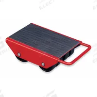 DAYTON Machine Roller: 4,400 lb, 4 3/4 in Deck Ht, 13 in L x 8 3/4 in W, (8) Rollers, Fixed, Nylon (MPN 2MPR5). Key specifications — Top Plate Surface: Rubber Padded; Brand: DAYTON; Color: Red.