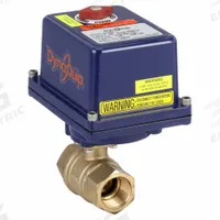 DYNAQUIP CONTROLS Electrically Actuated Two-Way Ball Valve: 1 in, Brass, 12 to 24V AC/DC, Straight (MPN EHH25ATE20H). Key specifications — Included Mounting: ISO 5211 Actuator Mounting Pad; Brand: DYNAQUIP CONTROLS; Stem Material: Nickel-Plated Brass; Actuator Features: Thermal Overload Protection.