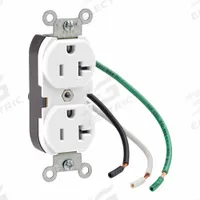 LEVITON Duplex Receptacle Outlet: Duplex, 5-20, White, 125V AC, 20 A, 2 Pole / 3 Wire (MPN 5362-LW)