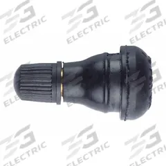TRU-FLATE Snap-In Valve: Tire Valve, Snap-In, 180° Valve Stem Angle, Straight, Std Bore Valve Size (MPN 30-412-50). Key specifications — Valve Type: Snap-In; Thread Size: 0.305-32; Valve Shape: Straight; Color: Black; Product Type: Tire Valve; Standards: TR412; Compatible Vehicle Type: Wheelbarrows; Material: Rubber.