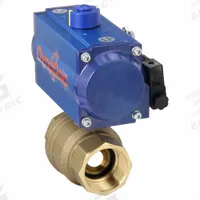 DYNAQUIP CONTROLS Pneumatically Actuated Two-Way Ball Valve: 2 in Size, Brass, FNPT x FNPT (MPN PHH28ATSR08310A). Key specifications — Brand: DYNAQUIP CONTROLS; Pilot Solenoid Voltage: 115V AC.
