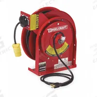 REELCRAFT Extension Cord Reel: Ratchet Lock, 50 ft Cord Lg, 16 AWG, SJTOW, 5-15R Cord Lg, 5-15P, Red (MPN L 4050 163 3SB). Key specifications — Retractable Cord Ending NEMA Configuration: 5-15R; Feeder Cord Ending NEMA Configuration: 5-15P; Brand: REELCRAFT.