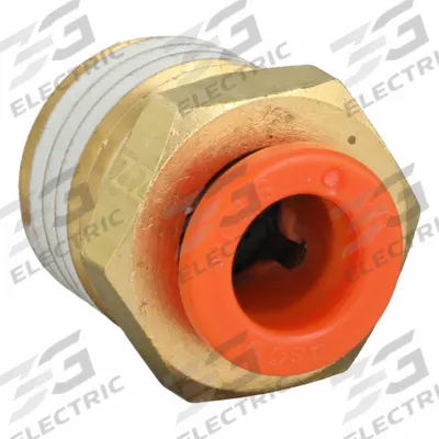 SMC Push-Fit Adapter Fitting: 1/4 in OD x 1/4 in Pipe Size, Push-to-Connect x MNPT - Polybutylene & Brass Tube Fittings