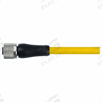 MURRELEKTRONIK Cordset: M12 Female Straight X Bare Wire, 5 Pins, Yellow, TPE, 3 m Cable Lg - Single-Ended Cordsets with TPE Jacket for Heaviest-Duty Applications