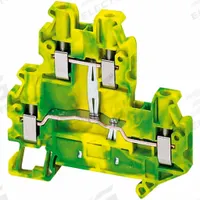 SCHNEIDER Terminal Block: DIN Rail Mounting Type, Screw-On Wire Termination, 2 Wire Terminals (MPN NSYTRV44DPE). Key specifications — Brand: SCHNEIDER; For Minimum Wire Size: 26 AWG; Wire Termination Style: Screw-On.